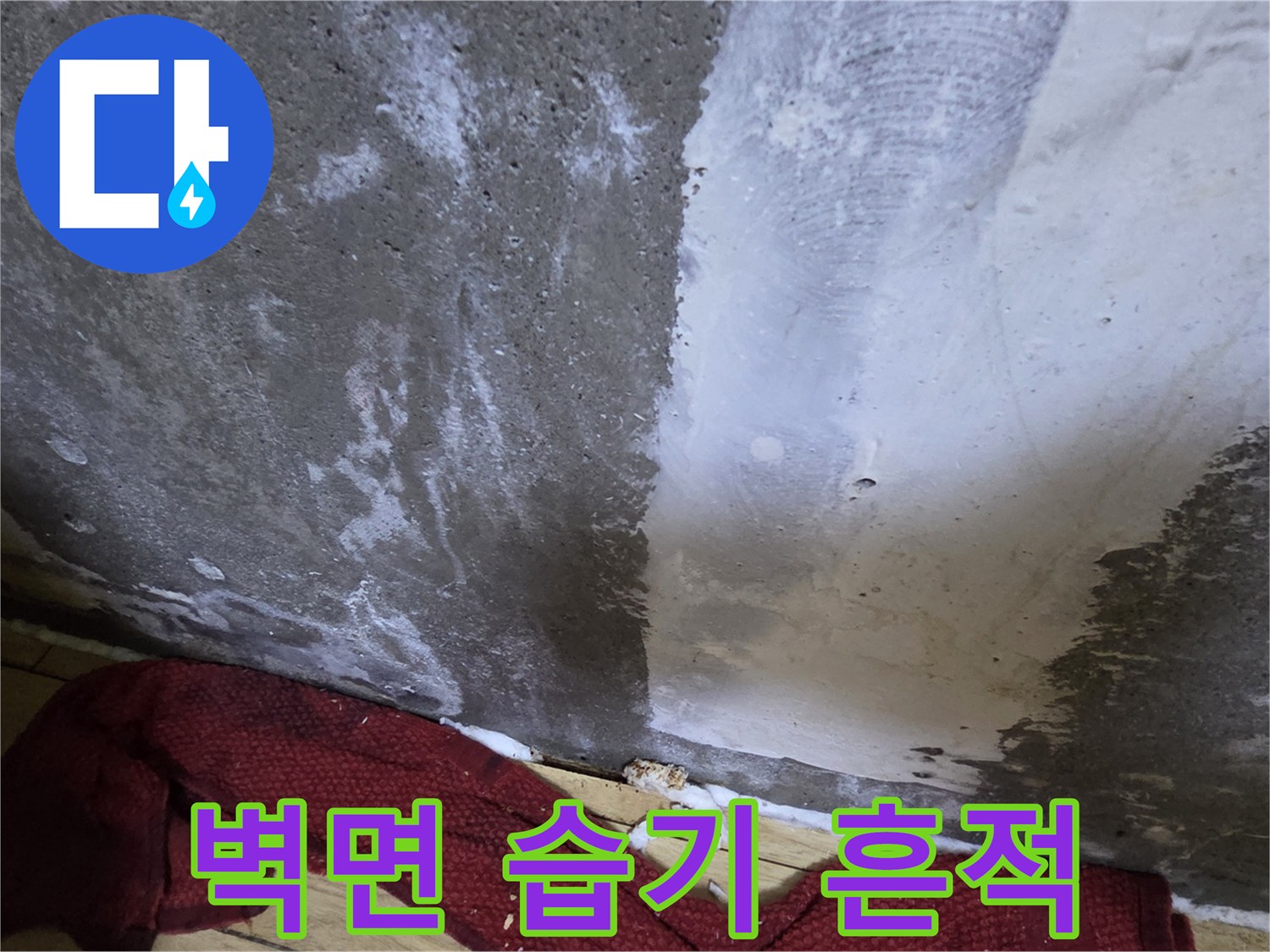 물기가-스며든-콘크리트-벽면-상태