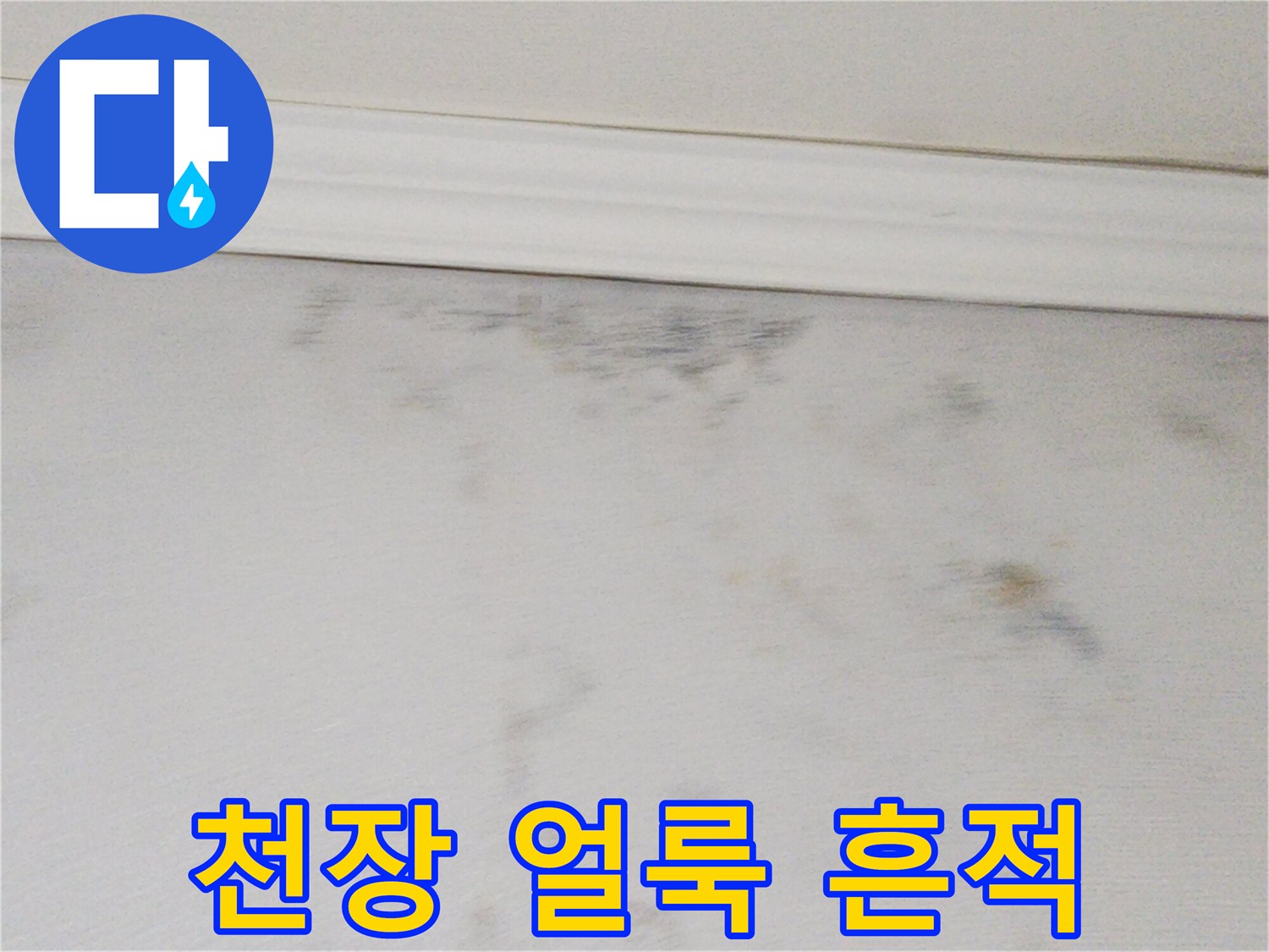 화장실-천장-부분적인-물샘-얼룩-상태