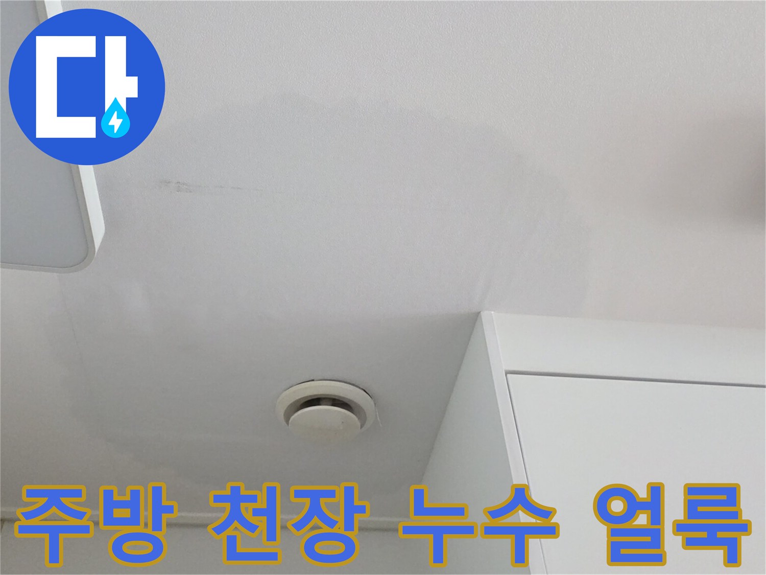 파주 금촌 주방 천장의 넓은 물자국 현상