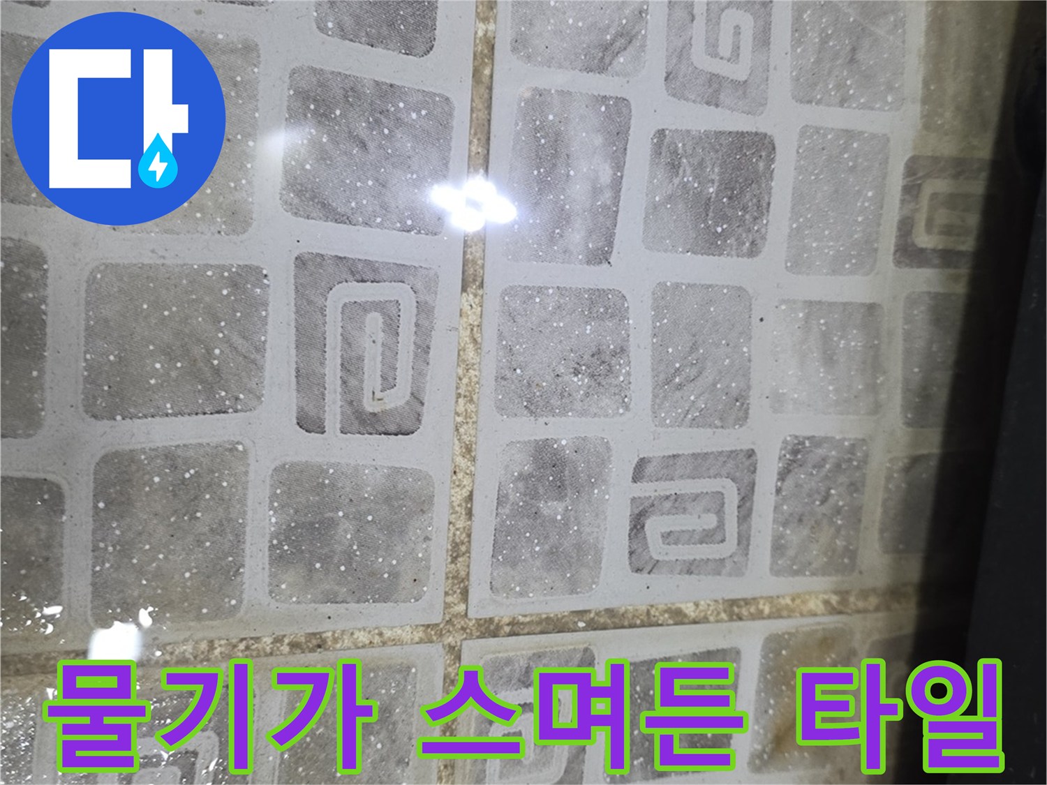 습기로 인해 젖어있는 화장실 바닥재 상태