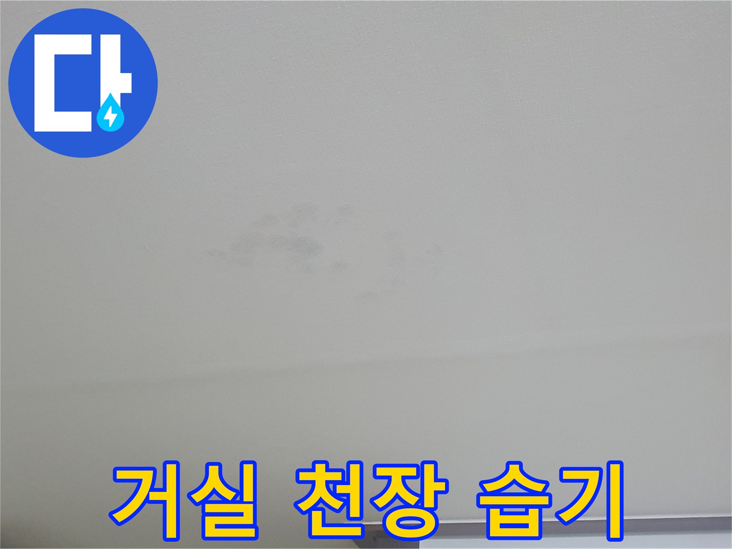 물샘으로 인해 변색된 거실 천장 부위
