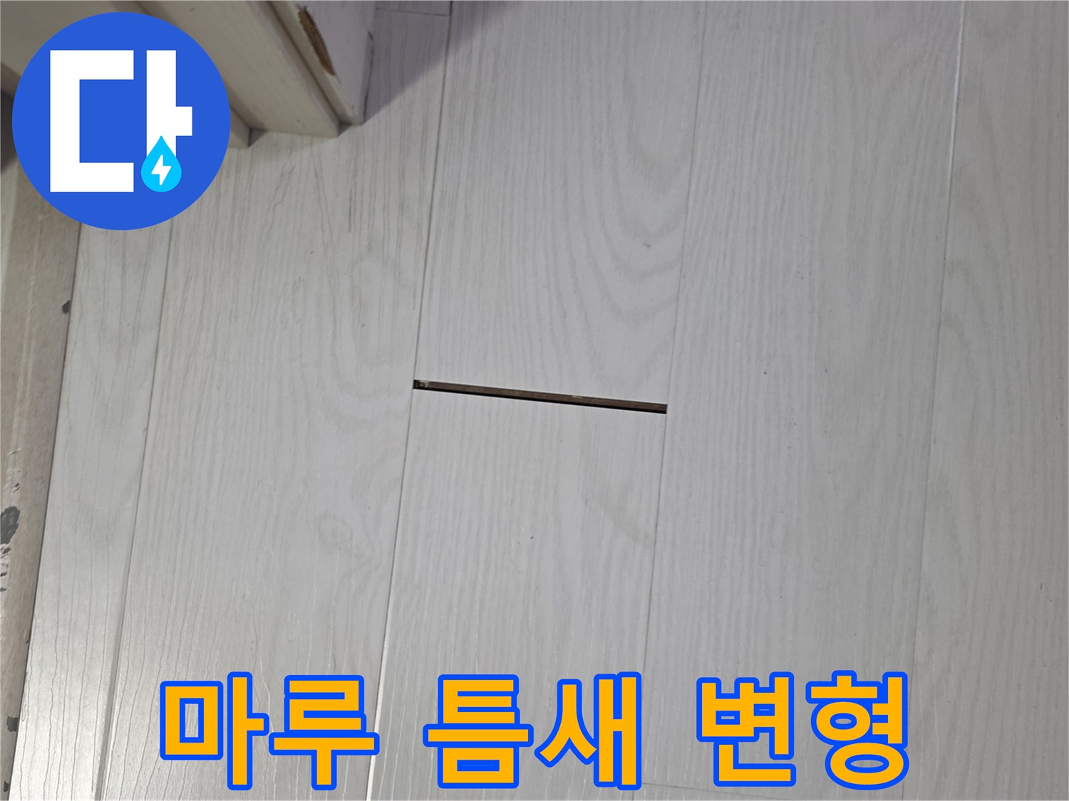 균열처럼 벌어진 마루판 사이의 모습