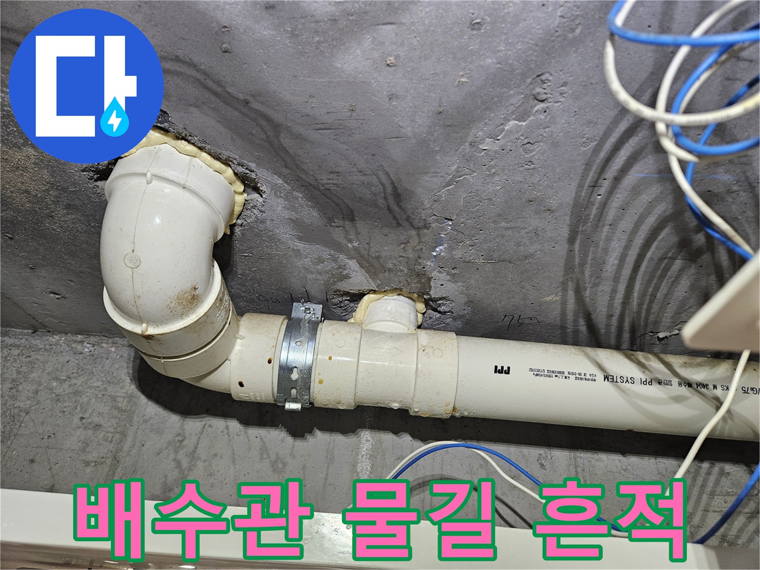 중랑구-배수관-주변-누수-흔적-사진