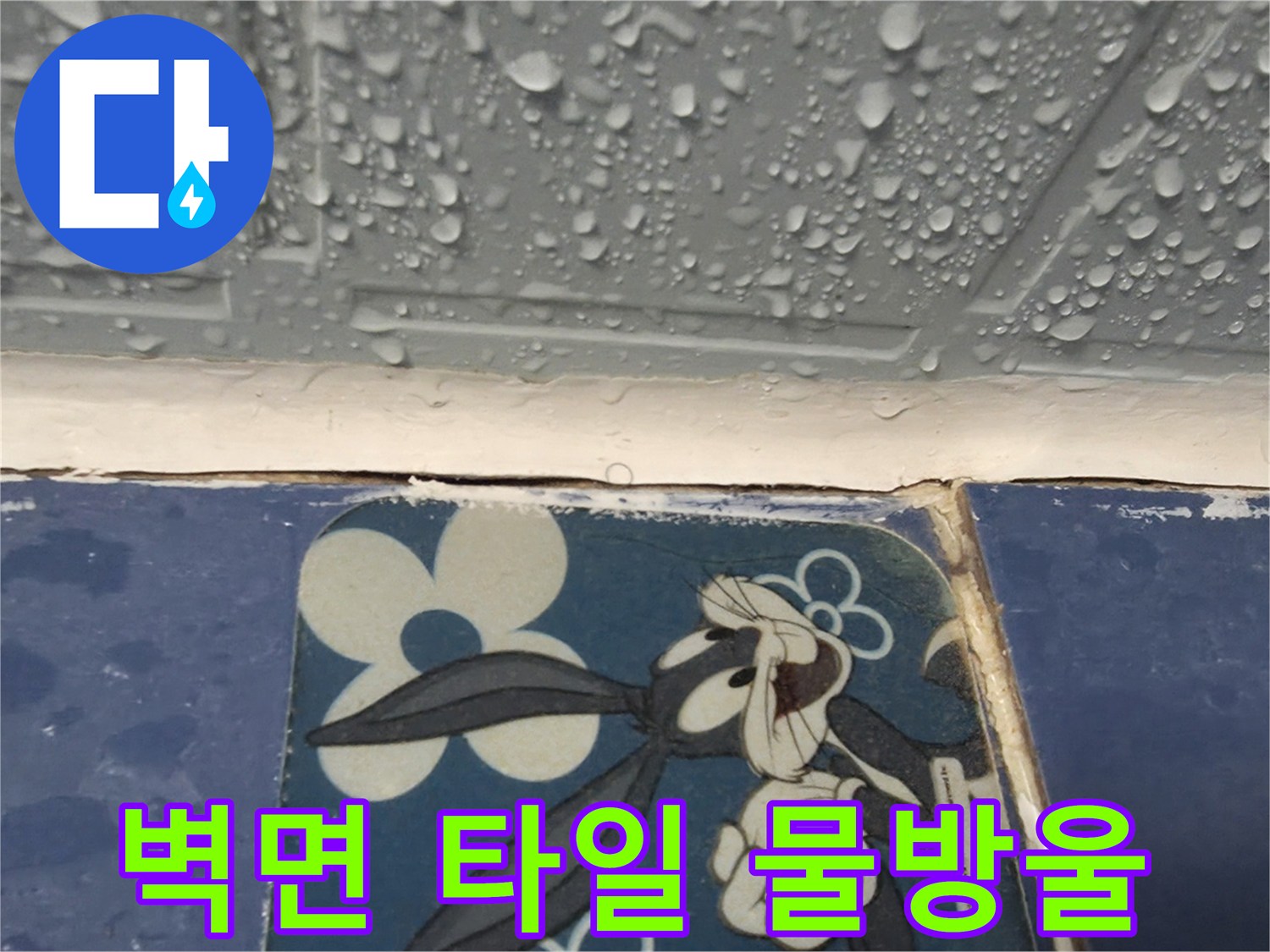 타일-표면에-맺힌-물방울-누수-징후