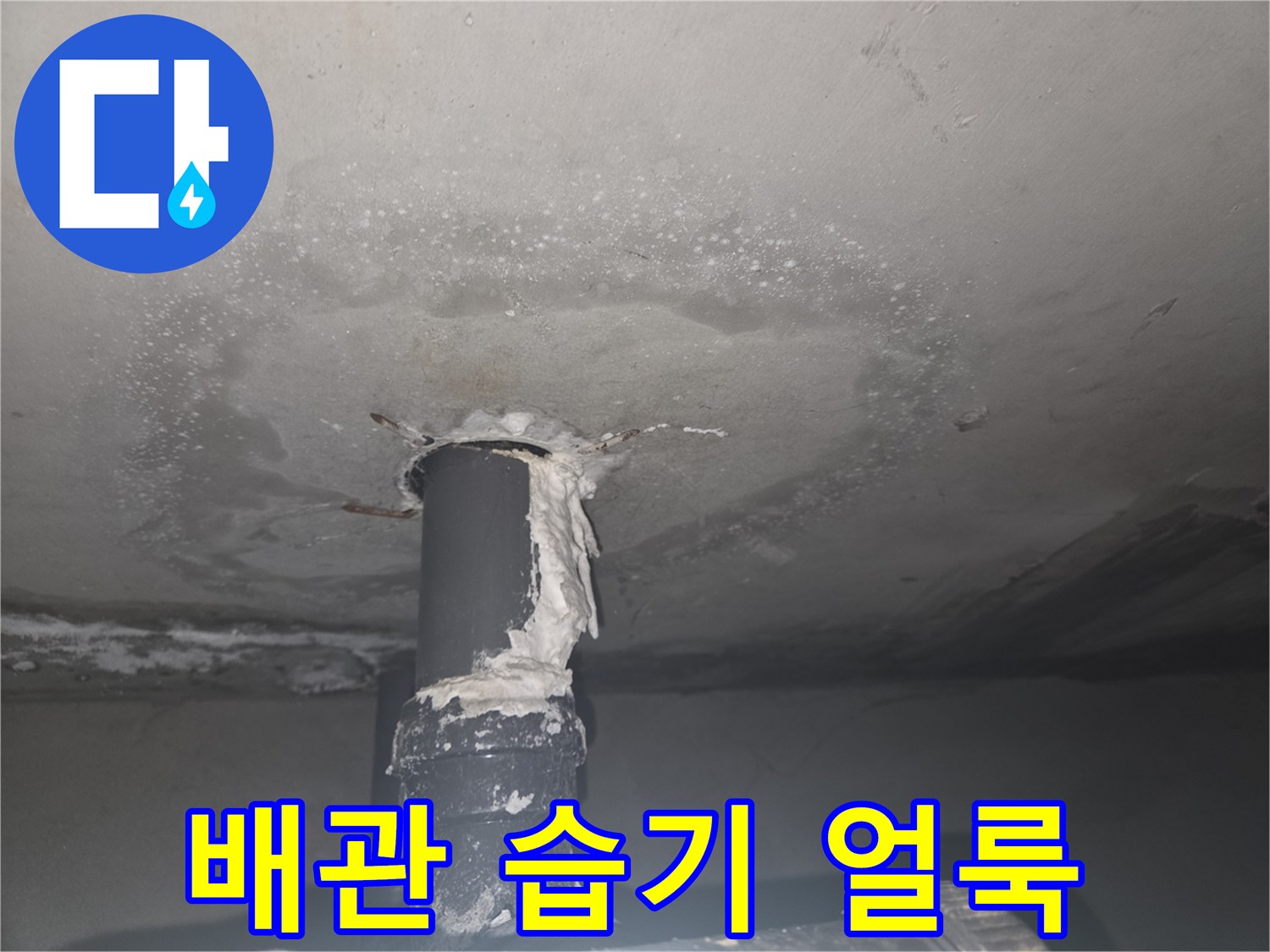하수-배관-주변의-천장-물자국-및-습기