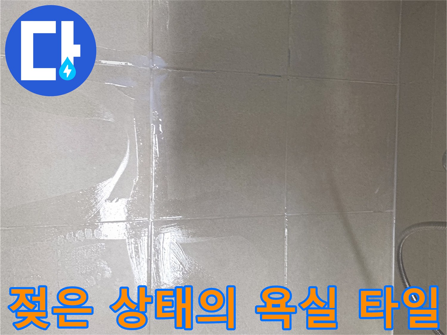 습기가 침투한-화장실 바닥 타일 사이 틈새