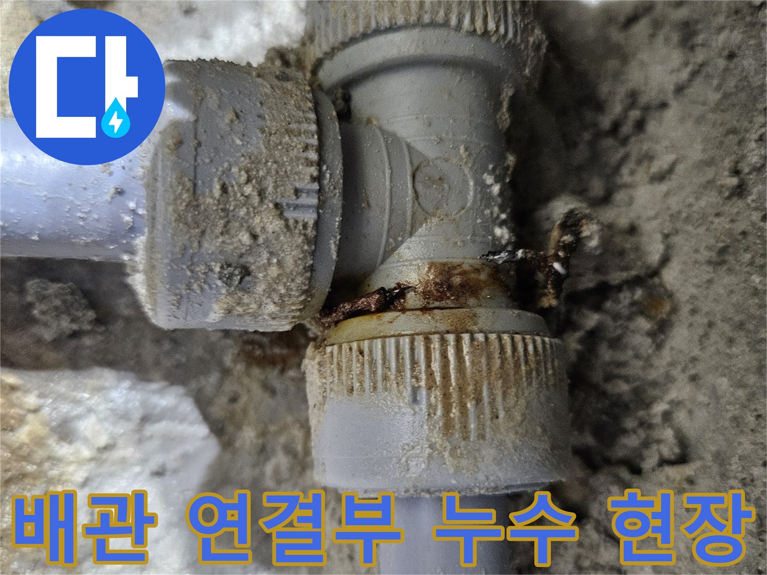 싱크대-하부-배관-연결부-누수-포착-현장