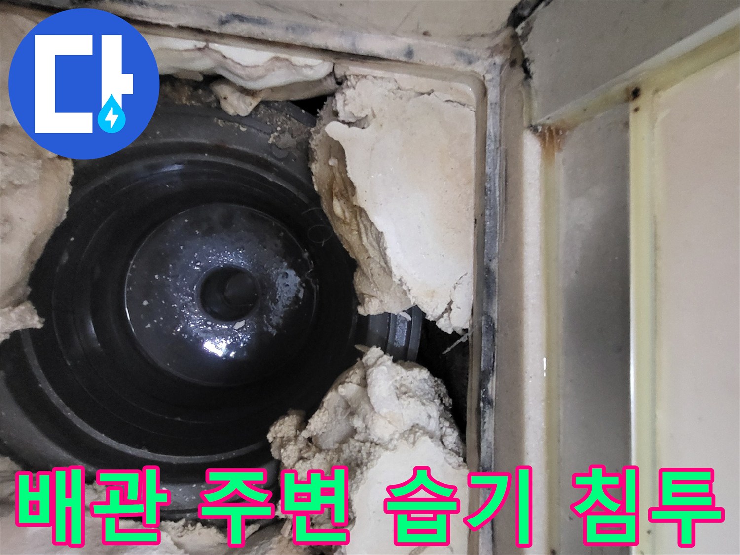 하수구-배관-틈새로-스며든-물길-확인