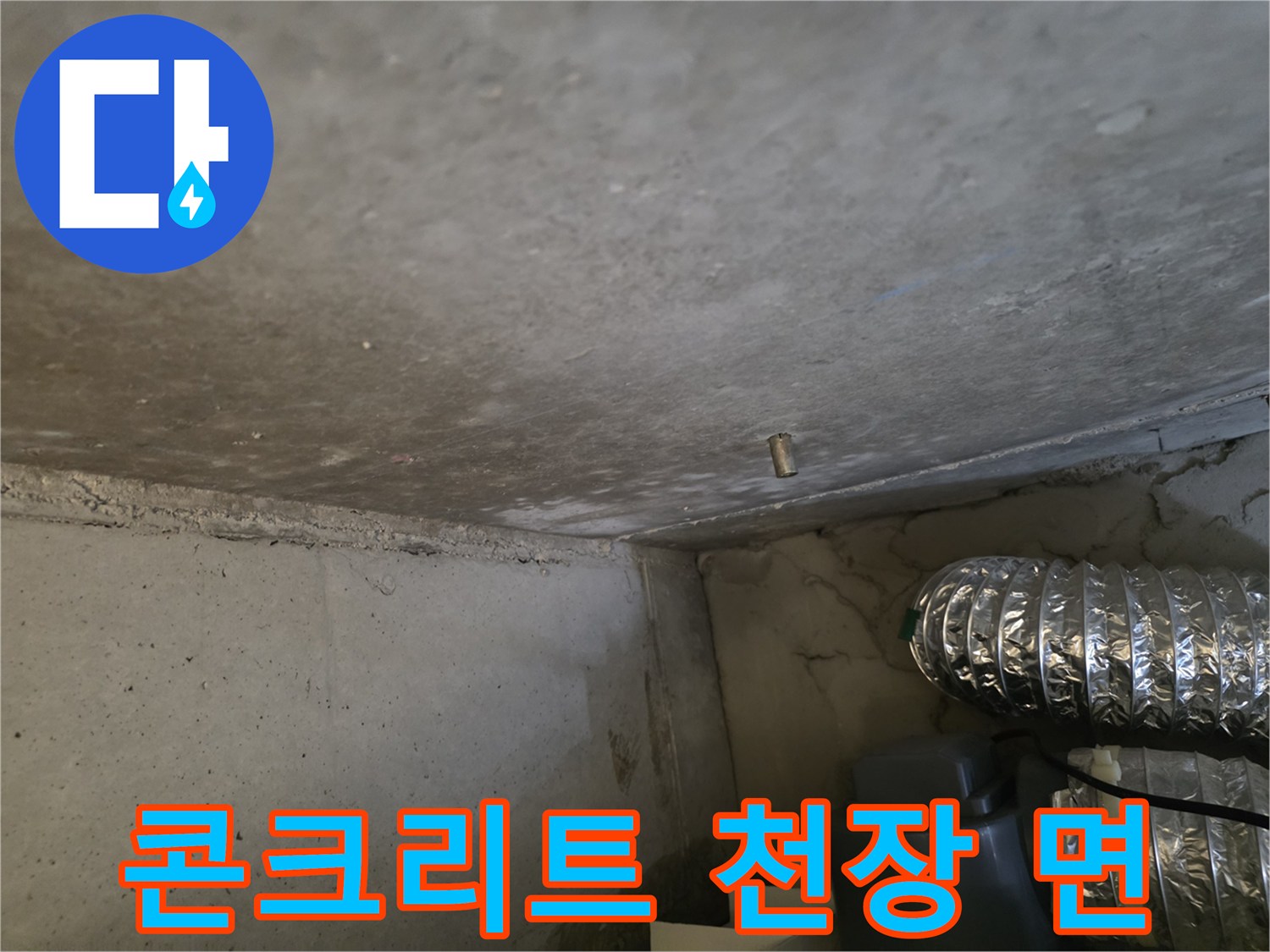 축축하게 젖은-천장 콘크리트 면