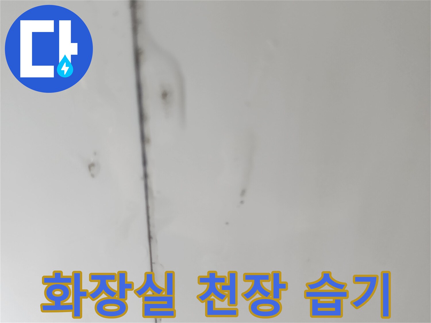 지하층 화장실-천장 마감재의 물샘 흔적