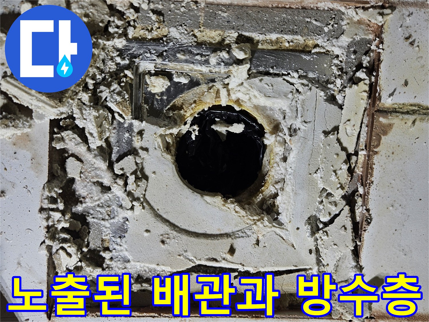 욕실-배수구-주변-방수-층-파손