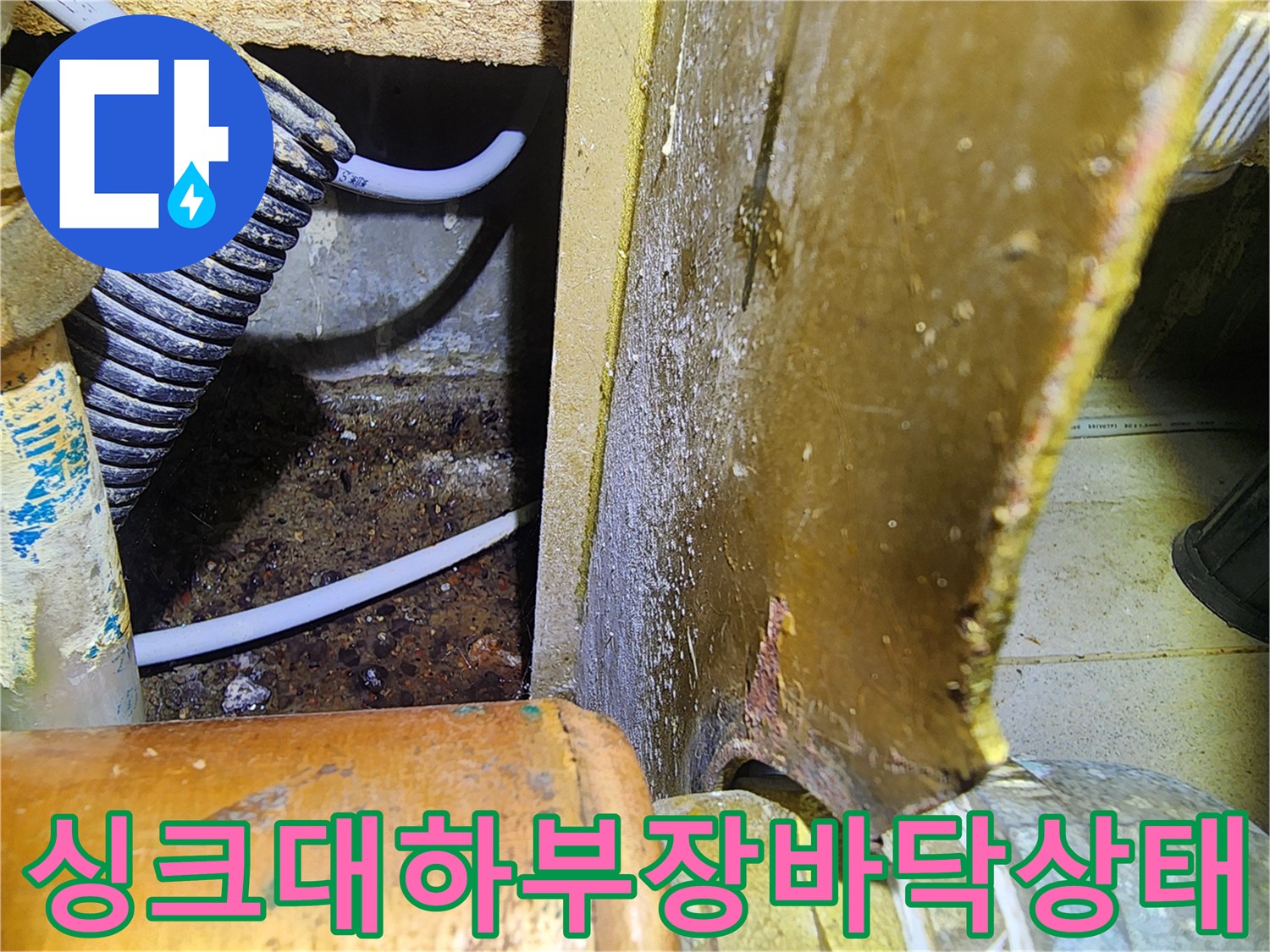 싱크대-하부장-바tes기-바닥의-습기와-오염물 확인