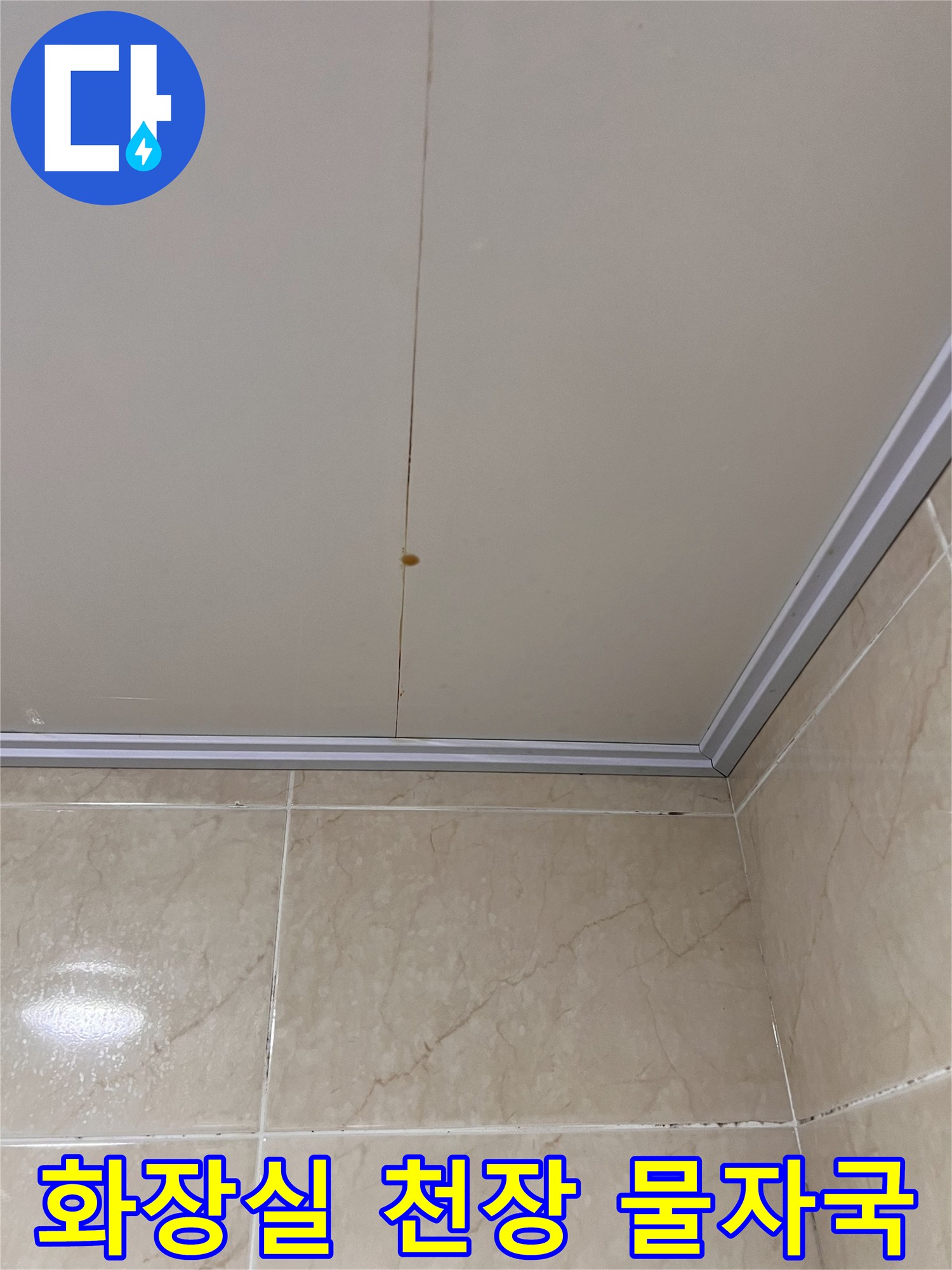 강남구 개포동-천장 패널 이음새의 갈색 누수 흔적