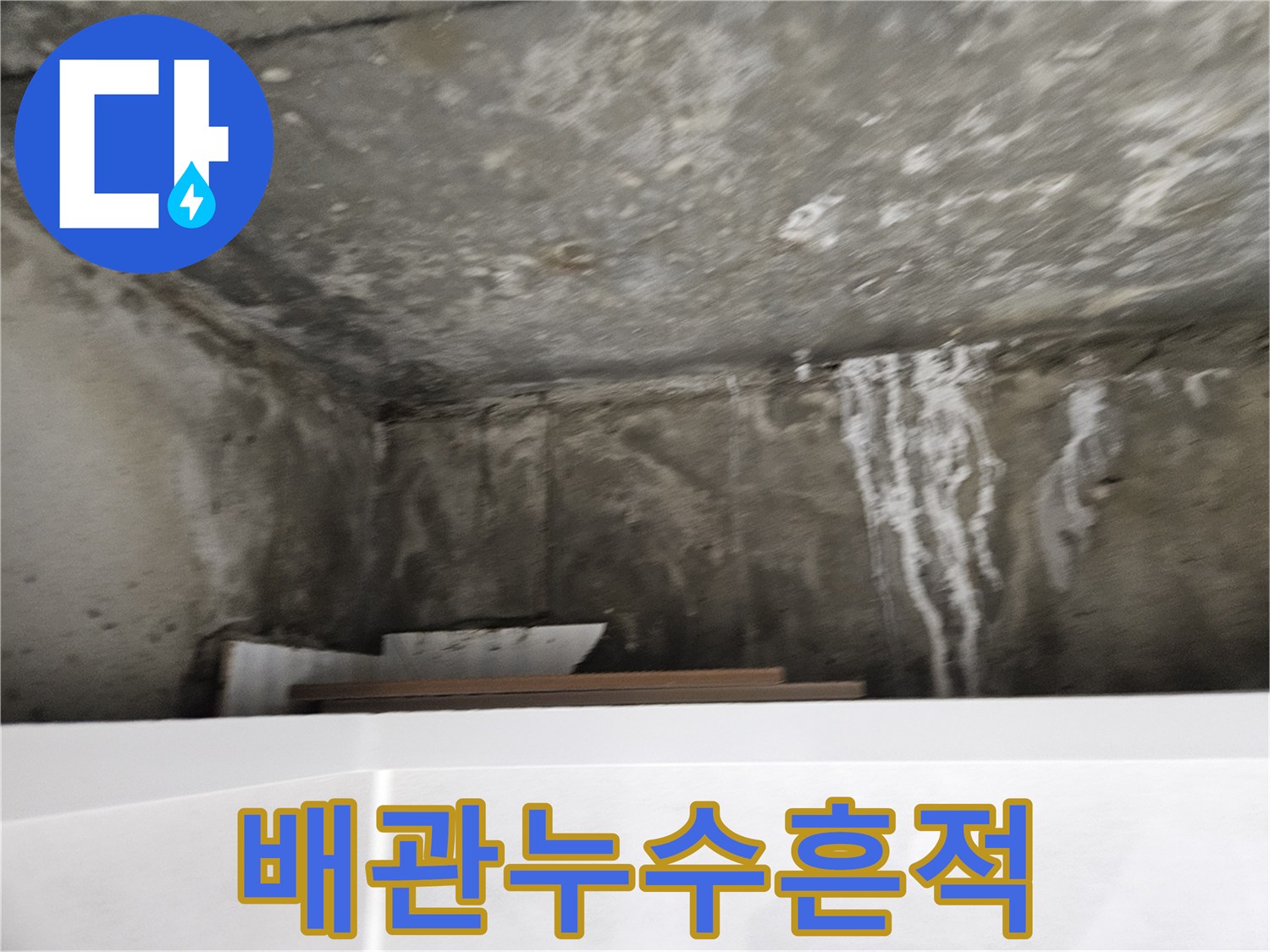 하얀-백화현상이-나타난-천장-콘크리트