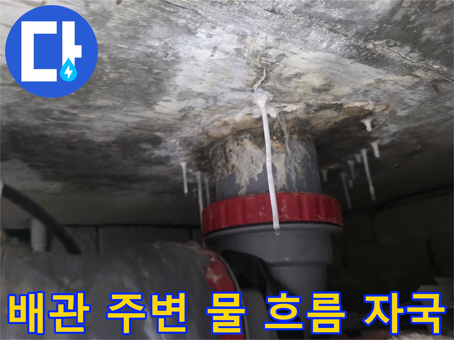 천장-배관-주변의-축축한-습기-및-오염-상태