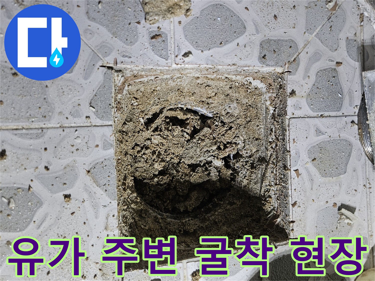 화장실-배수구-주변-타일-제거-상태