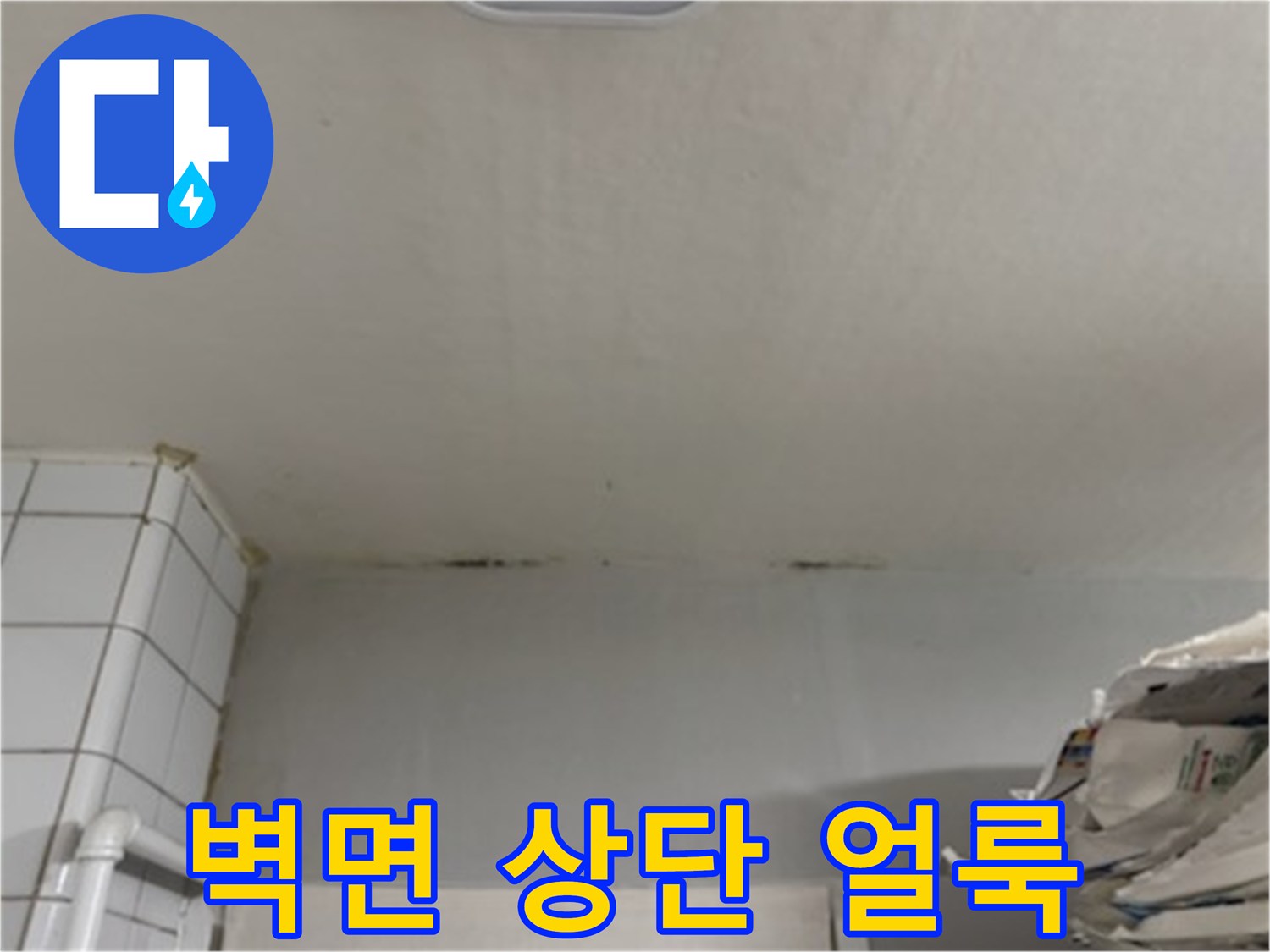 천장-경계-부위의-물자국과-젖은-흔적