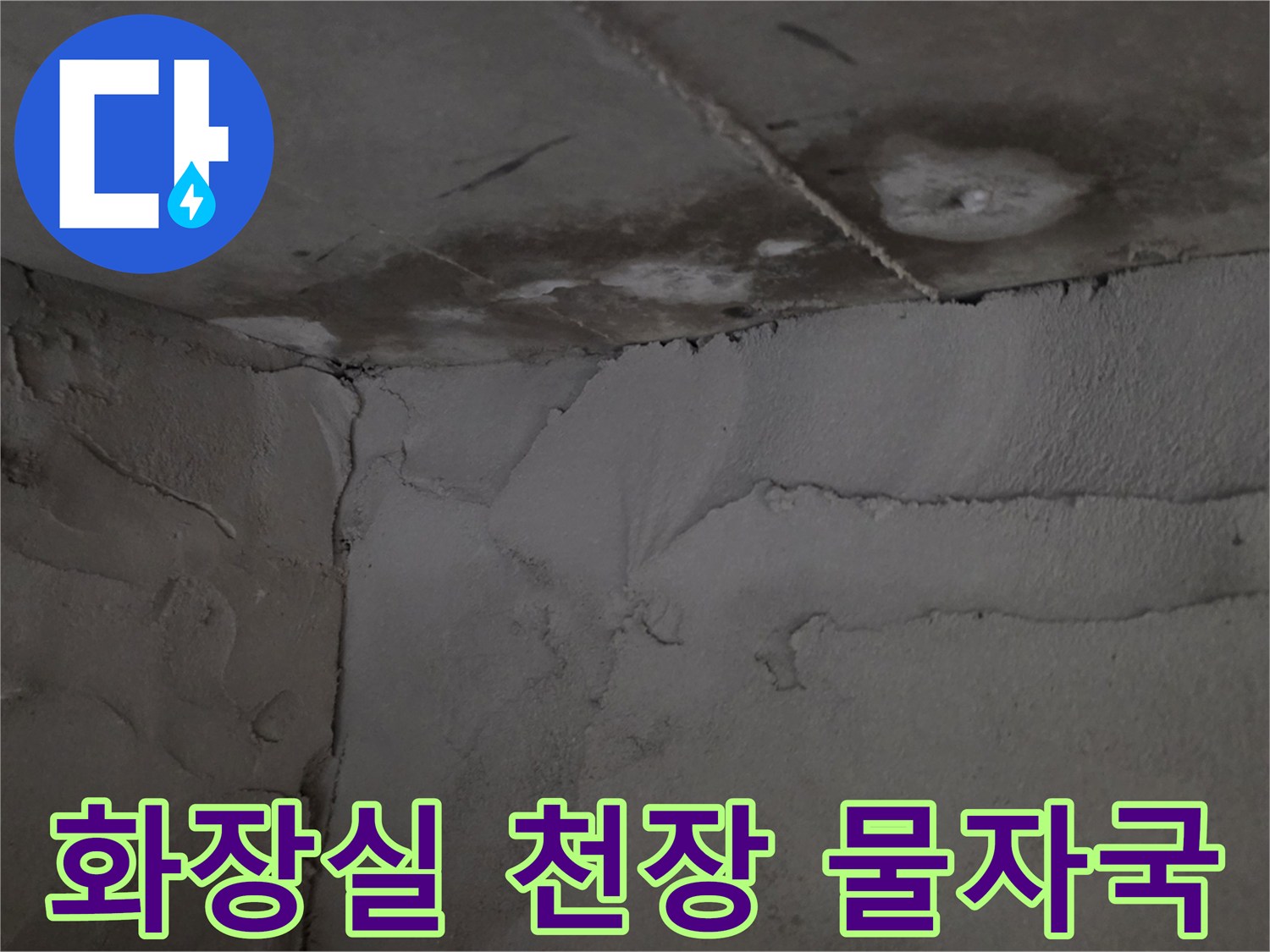 아파트-화장실-천장-부위의-젖은-흔적과-얼룩