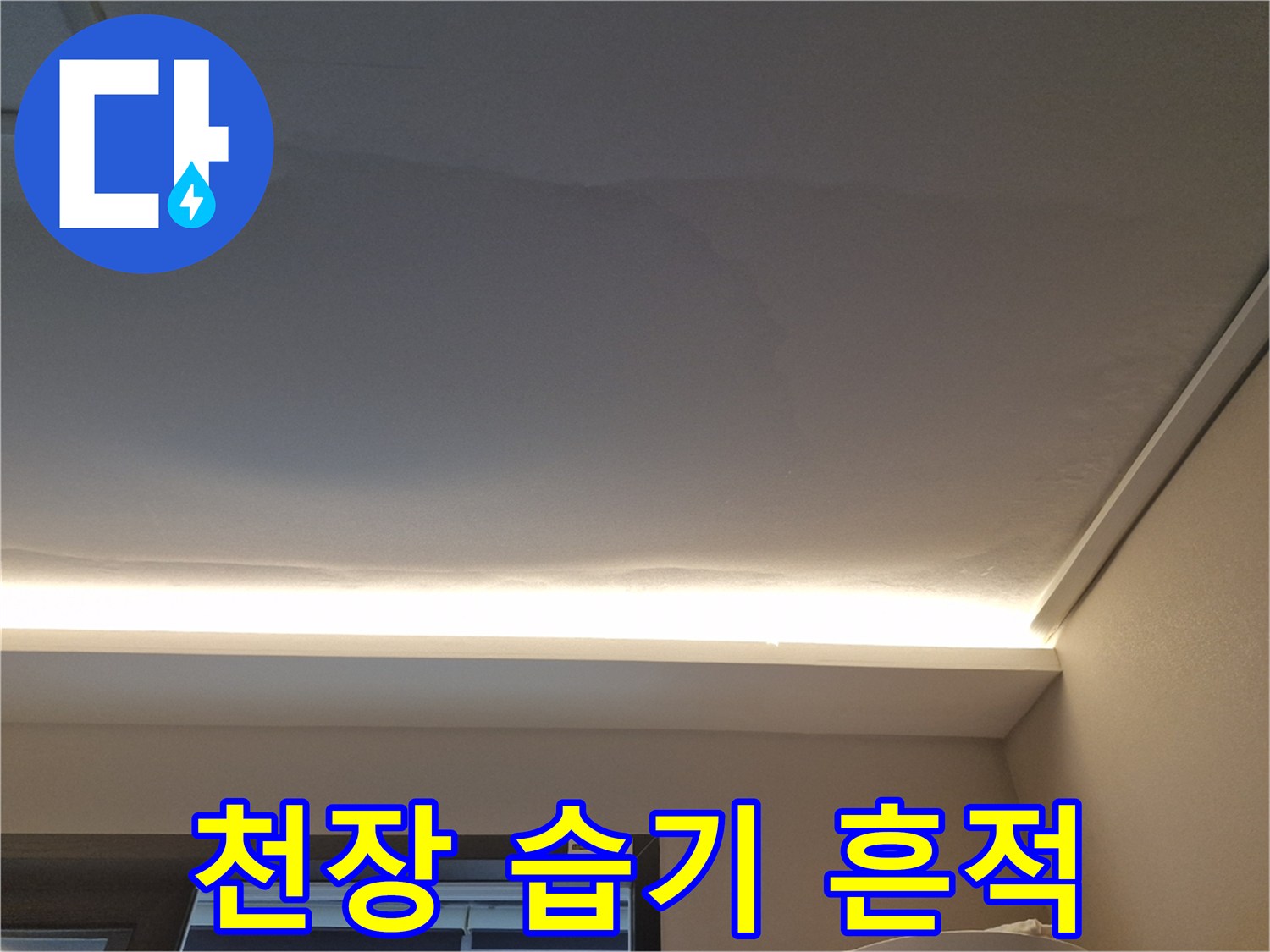 천장-내부-습기로-젖은-도배지