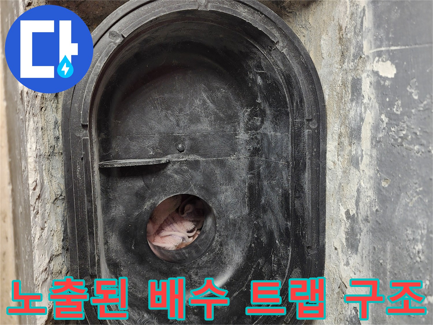 배수-트랩-주변-배관-노출-사진