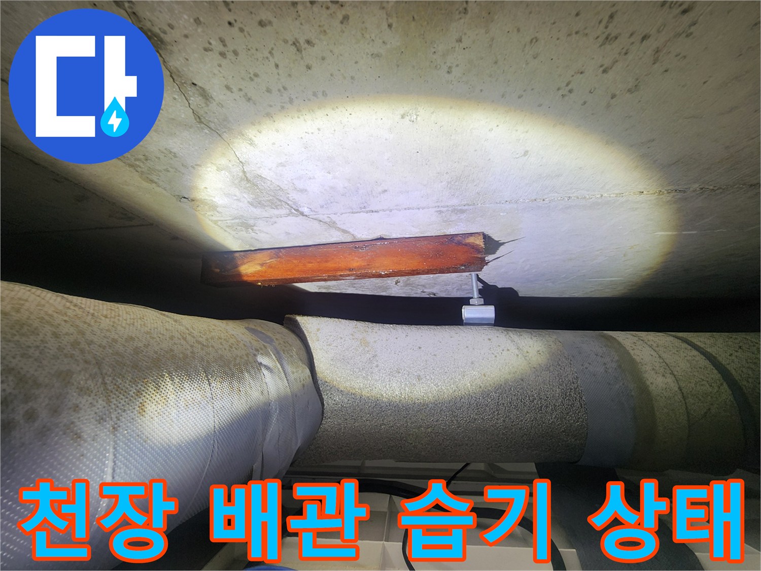 화장실-천장-슬래브-하단-배관-및-습기-상태