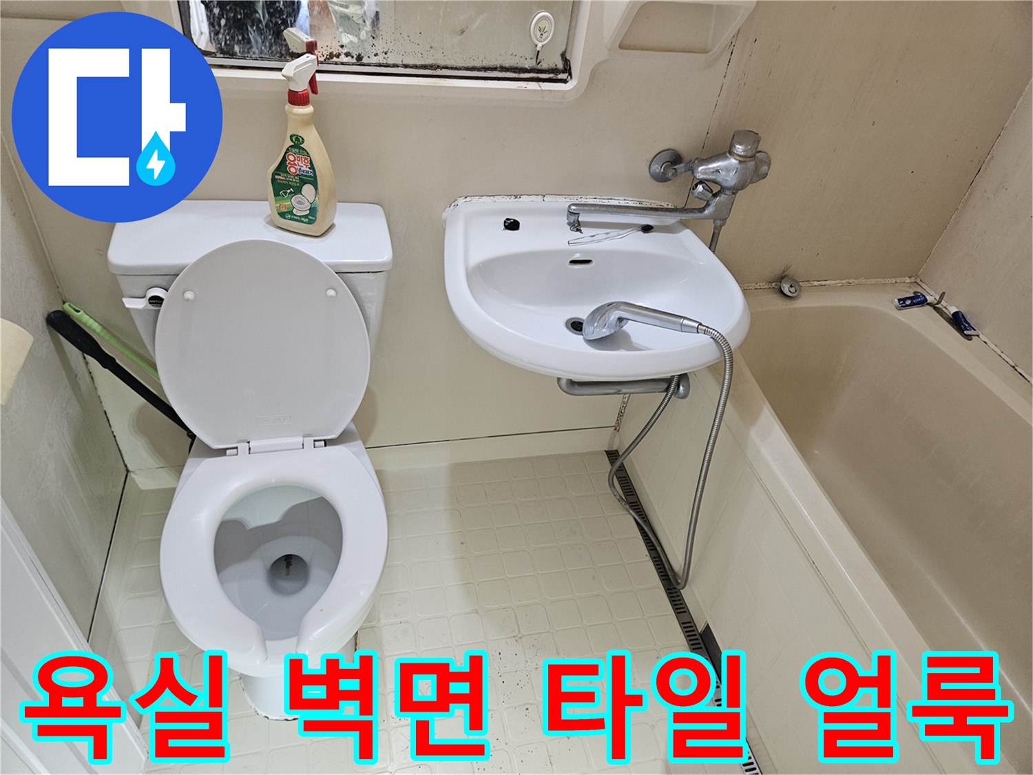화장실-벽면-타일-사이-습기-및-얼룩-상태