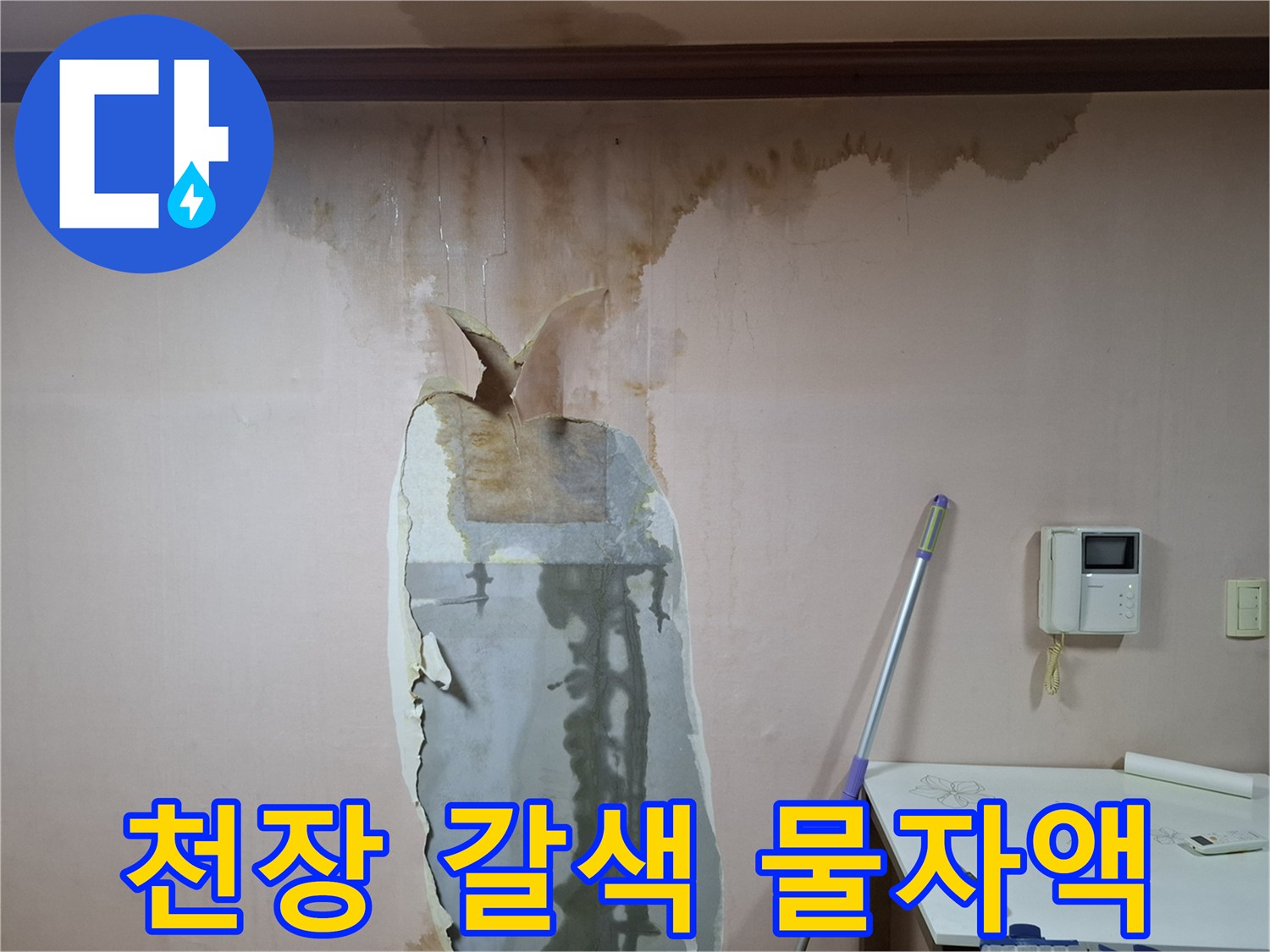 아랫집-천장에-넓게-퍼진-갈색-누수-흔적
