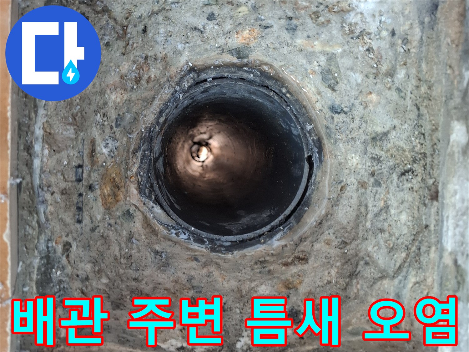 배관-주변-타일-사이의-오염된-상태
