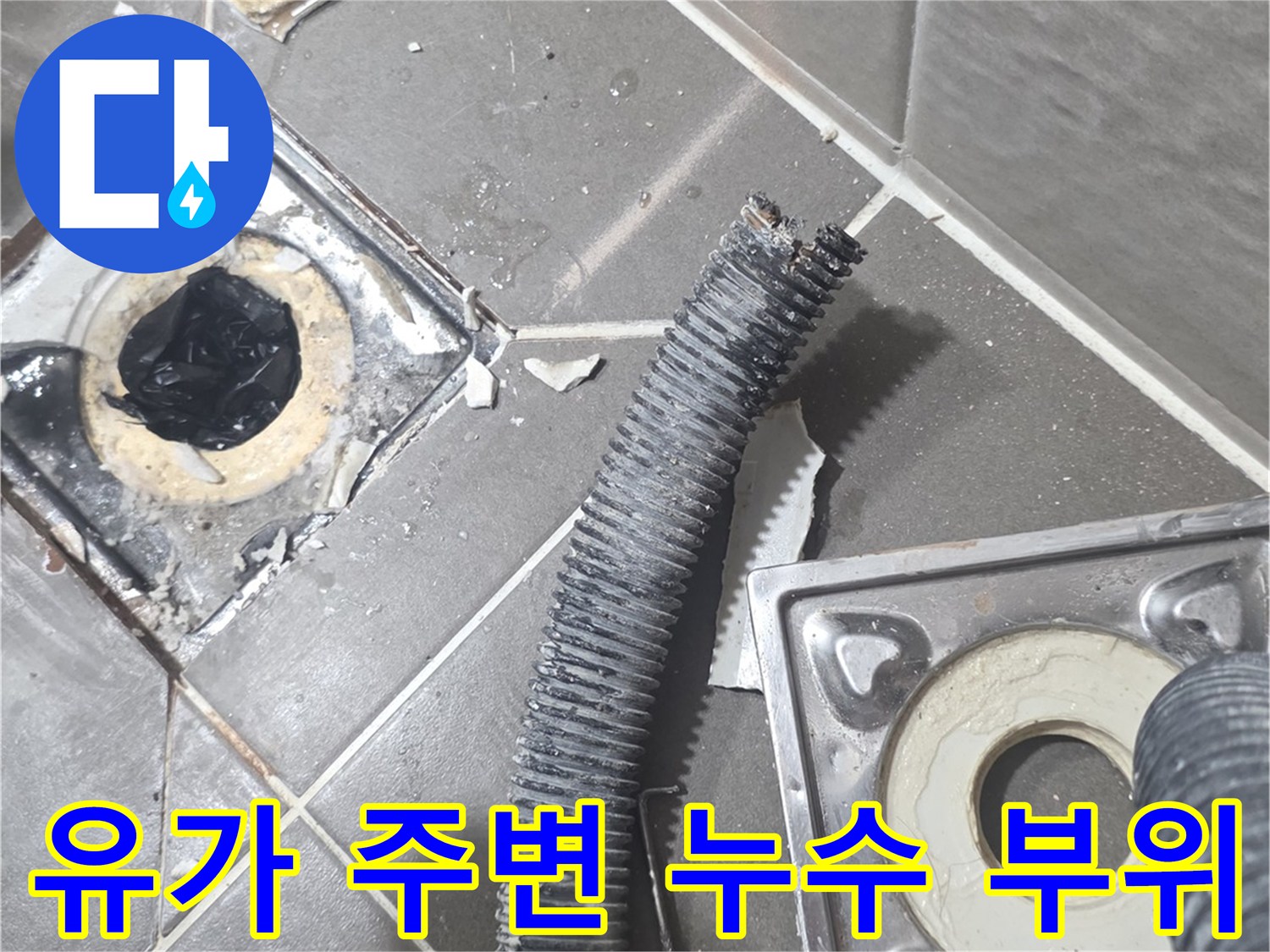 배수구-부속-및-타일-접합부의-균열-상태