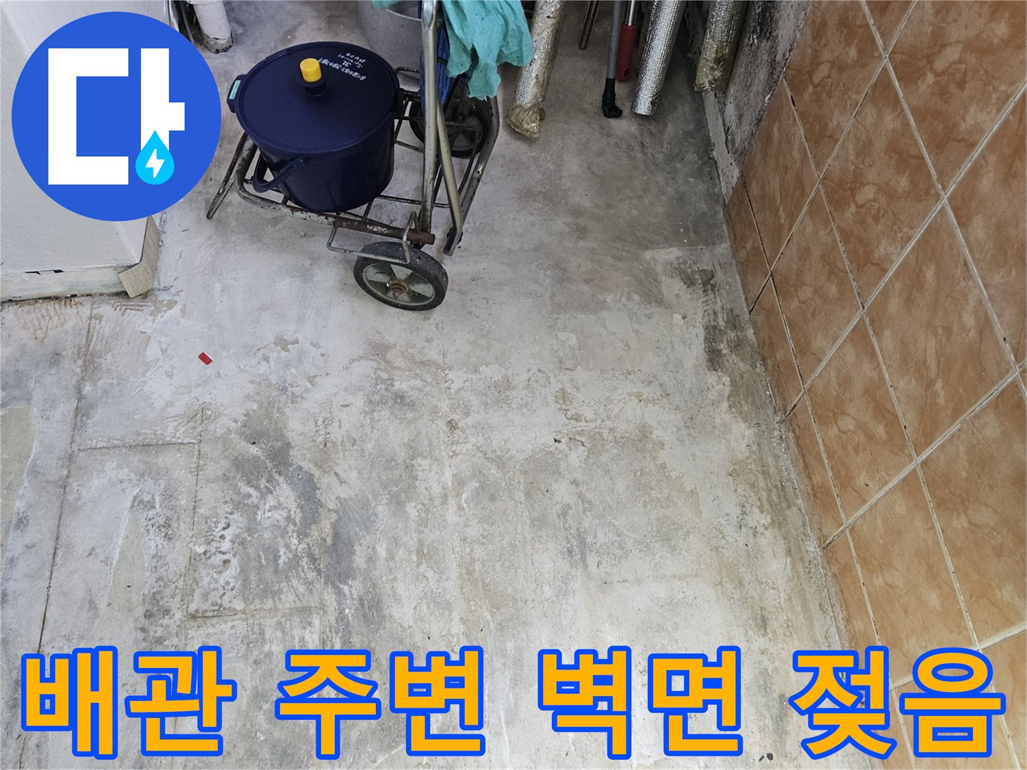 세탁기-배수-관-연결부-벽면-습기-확인