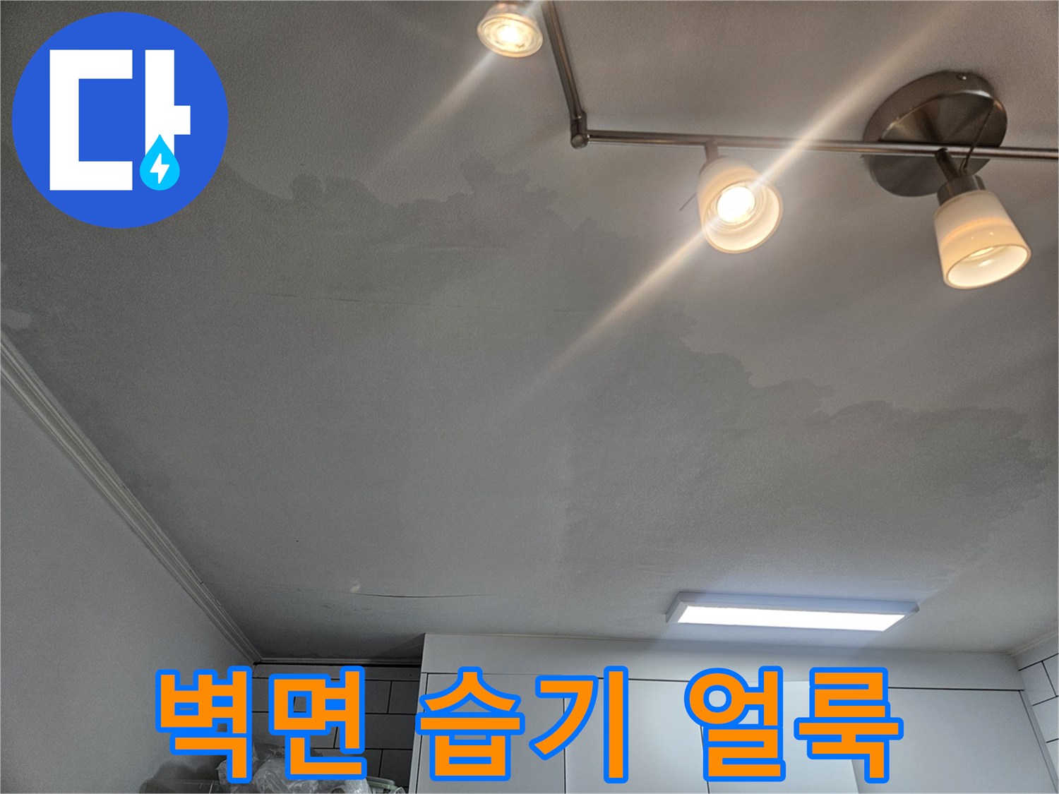 아파트 벽면-젖은 흔적-누수 진단 중
