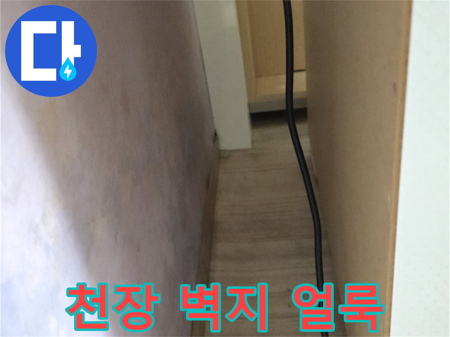 벽면 상단-천장 접촉부의-젖은 흔적