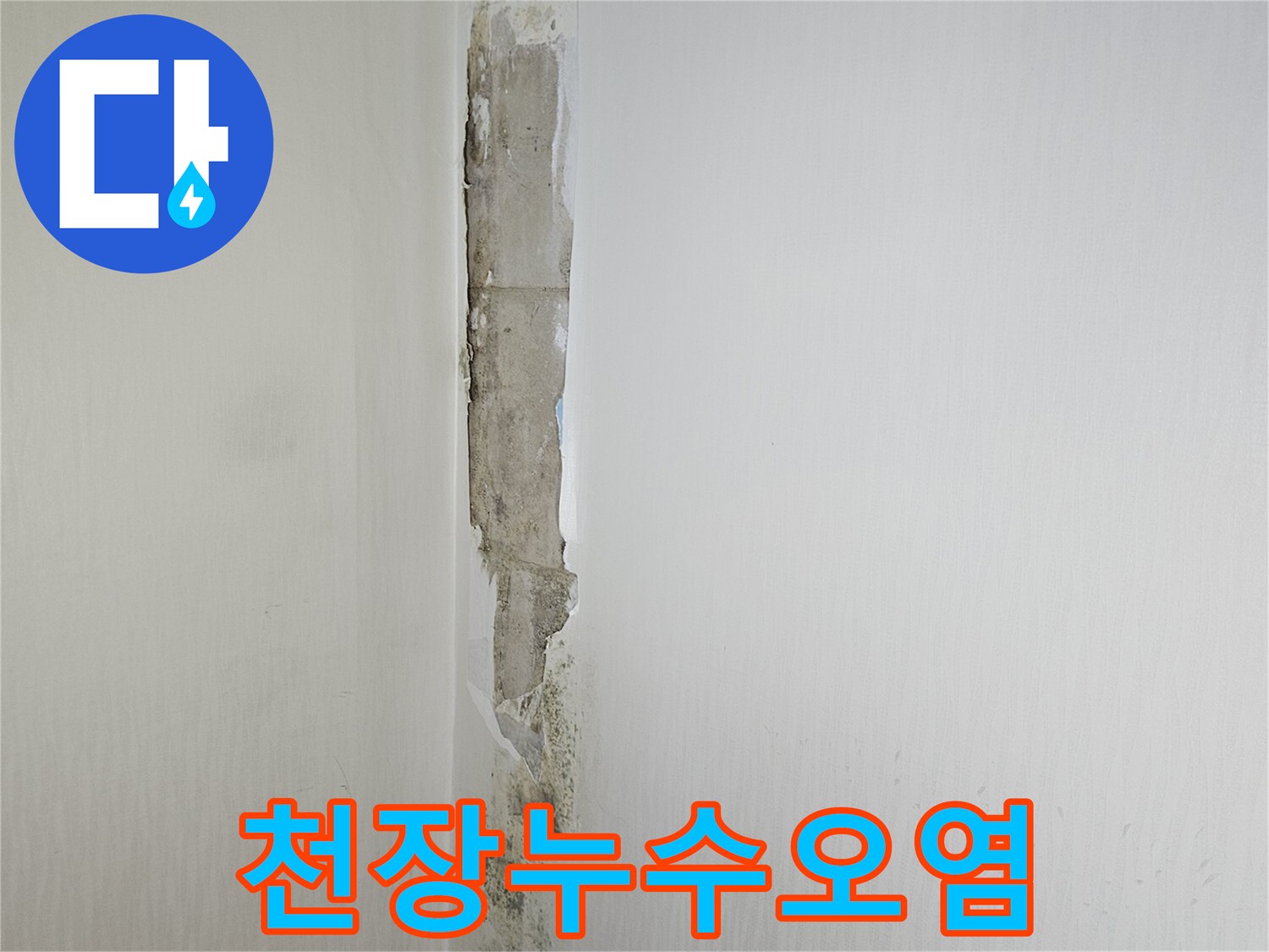 물샘-흔적이-남은-천장-도배지