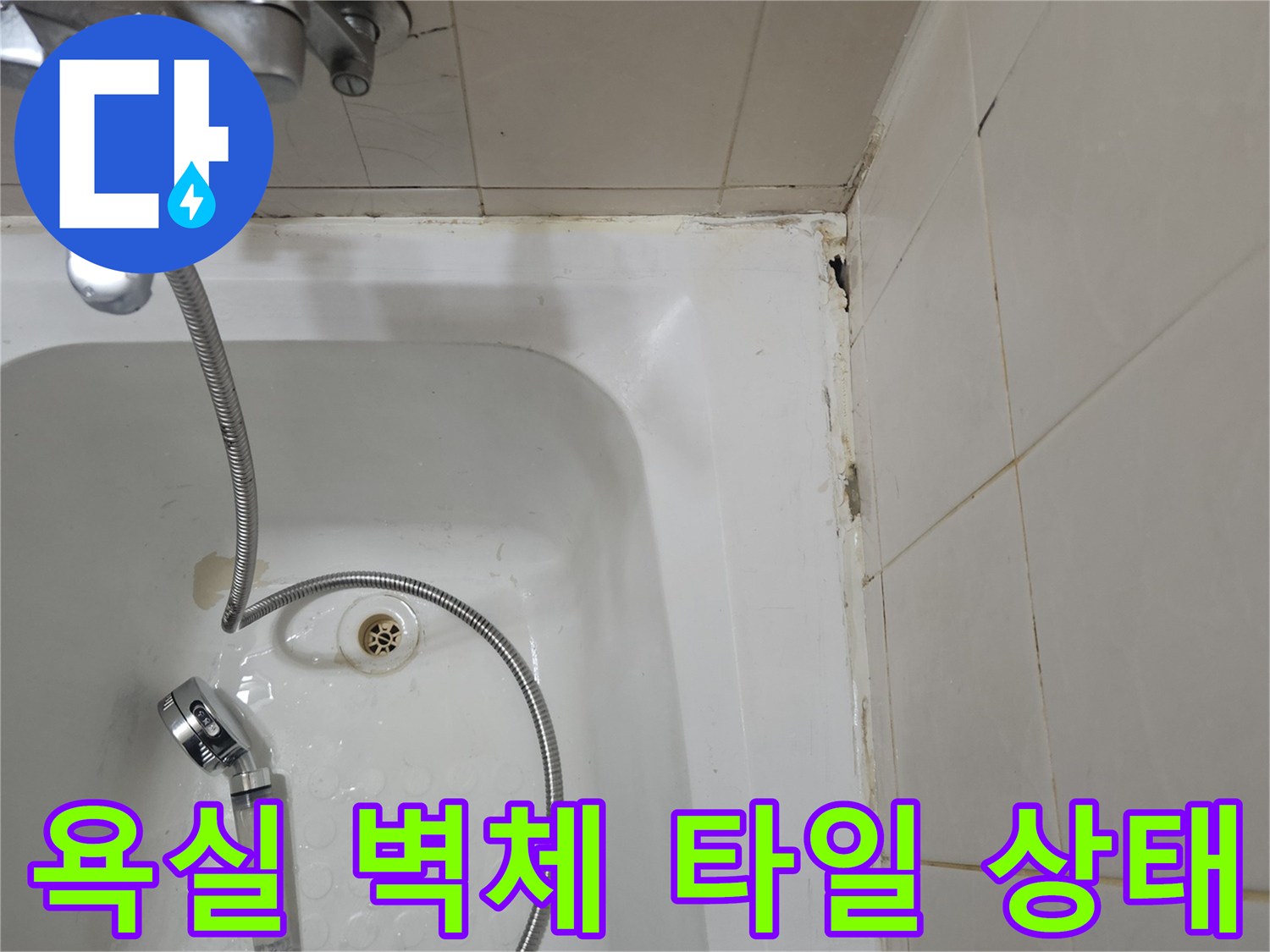 벌어진-타일-틈새의-습기-상태