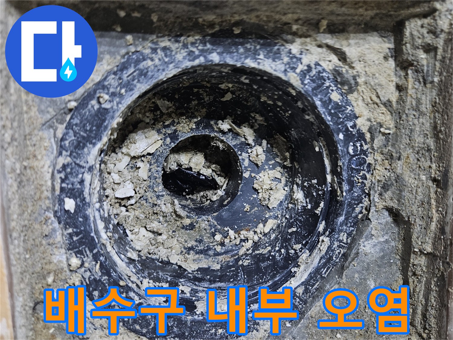 오염물질이-가득한-욕실-배수구-내부-상태