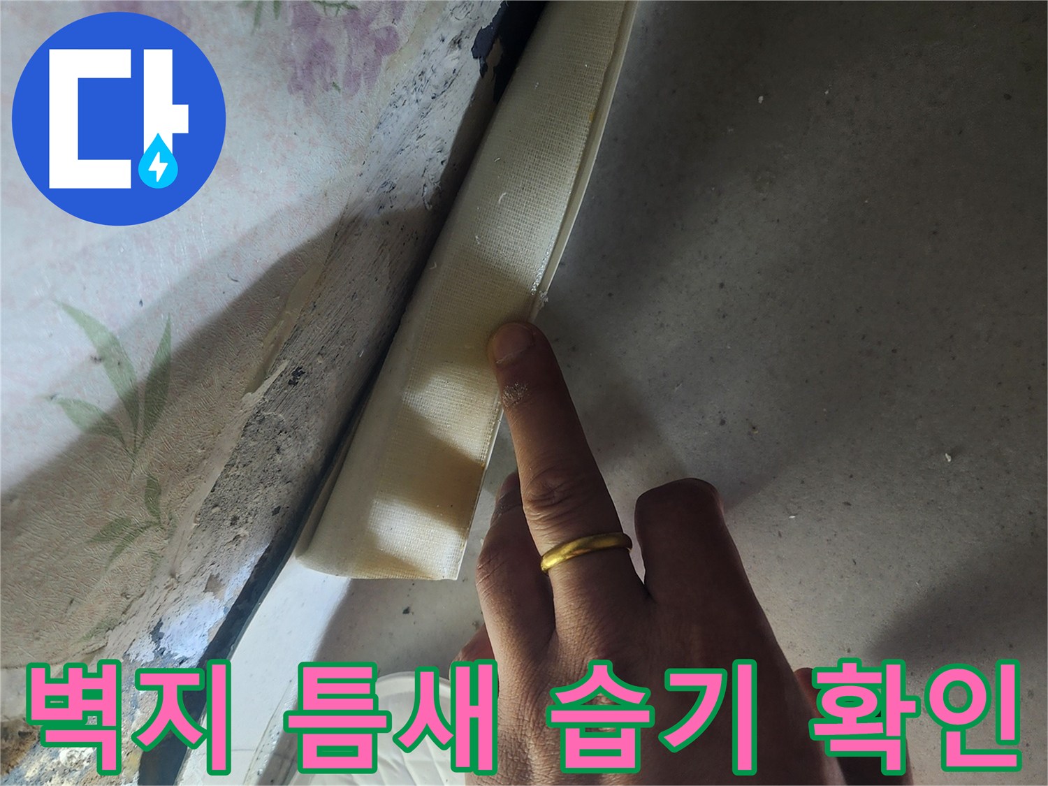 문틀-하단부-벽지-훼손-상태