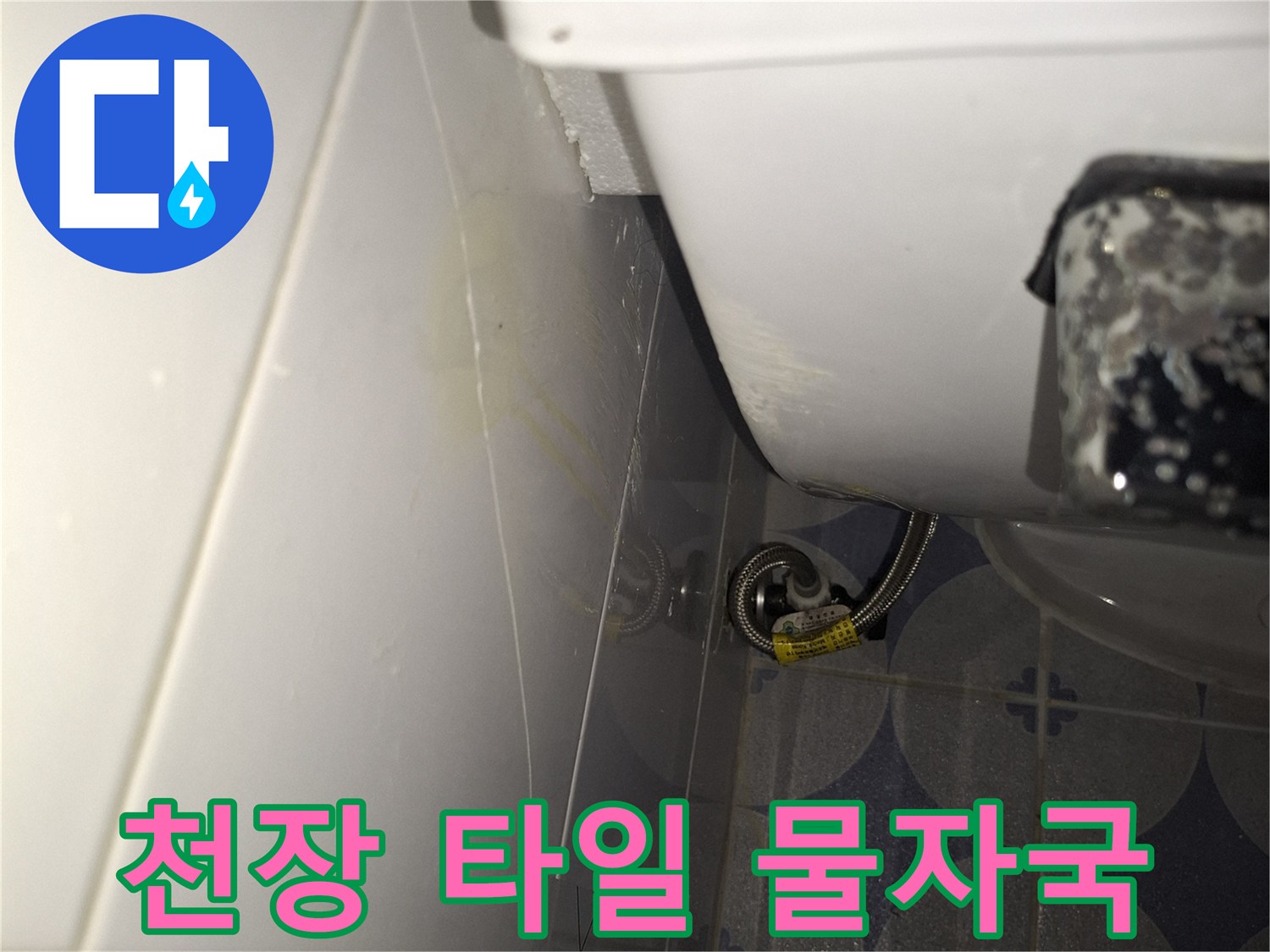화장실-천장-타일-틈새-물자국-확인