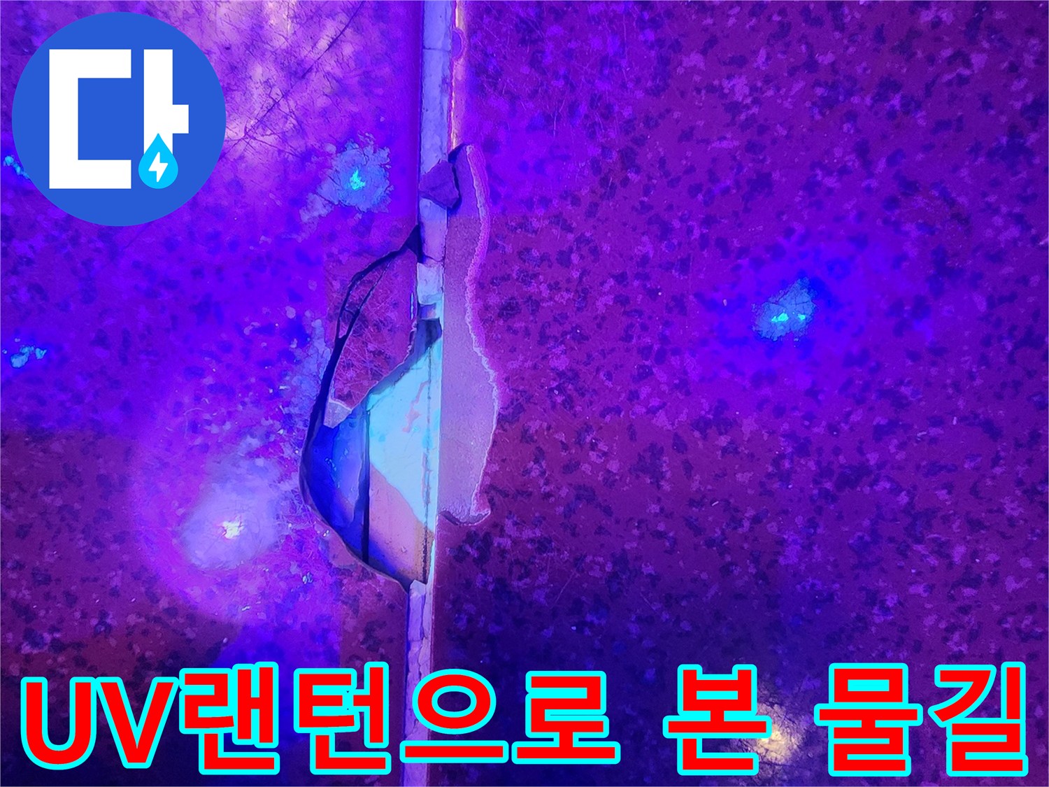 자외선-랜턴을-활용한-누수-경로-추적