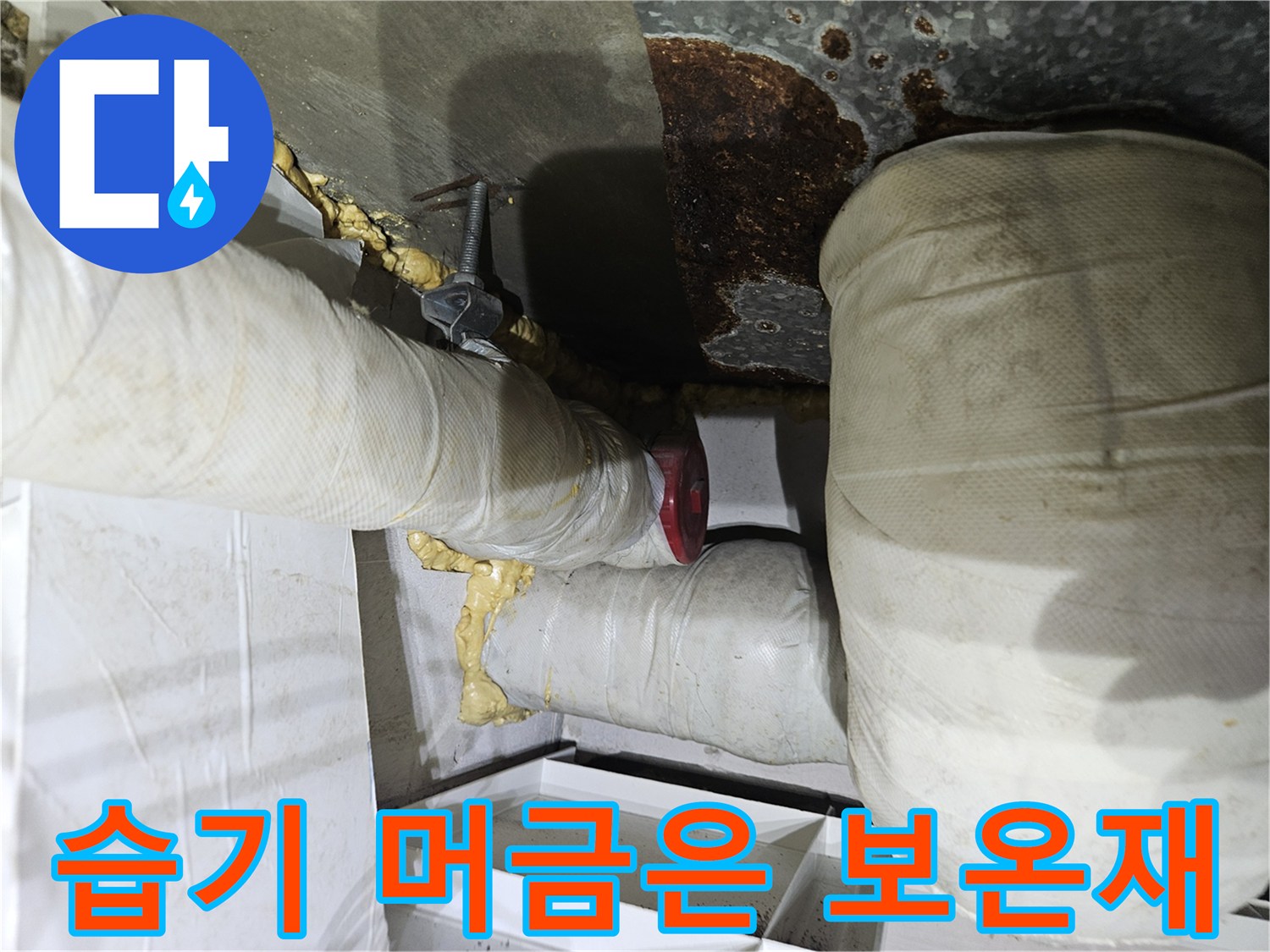 누수가-발생한-배관-보온재