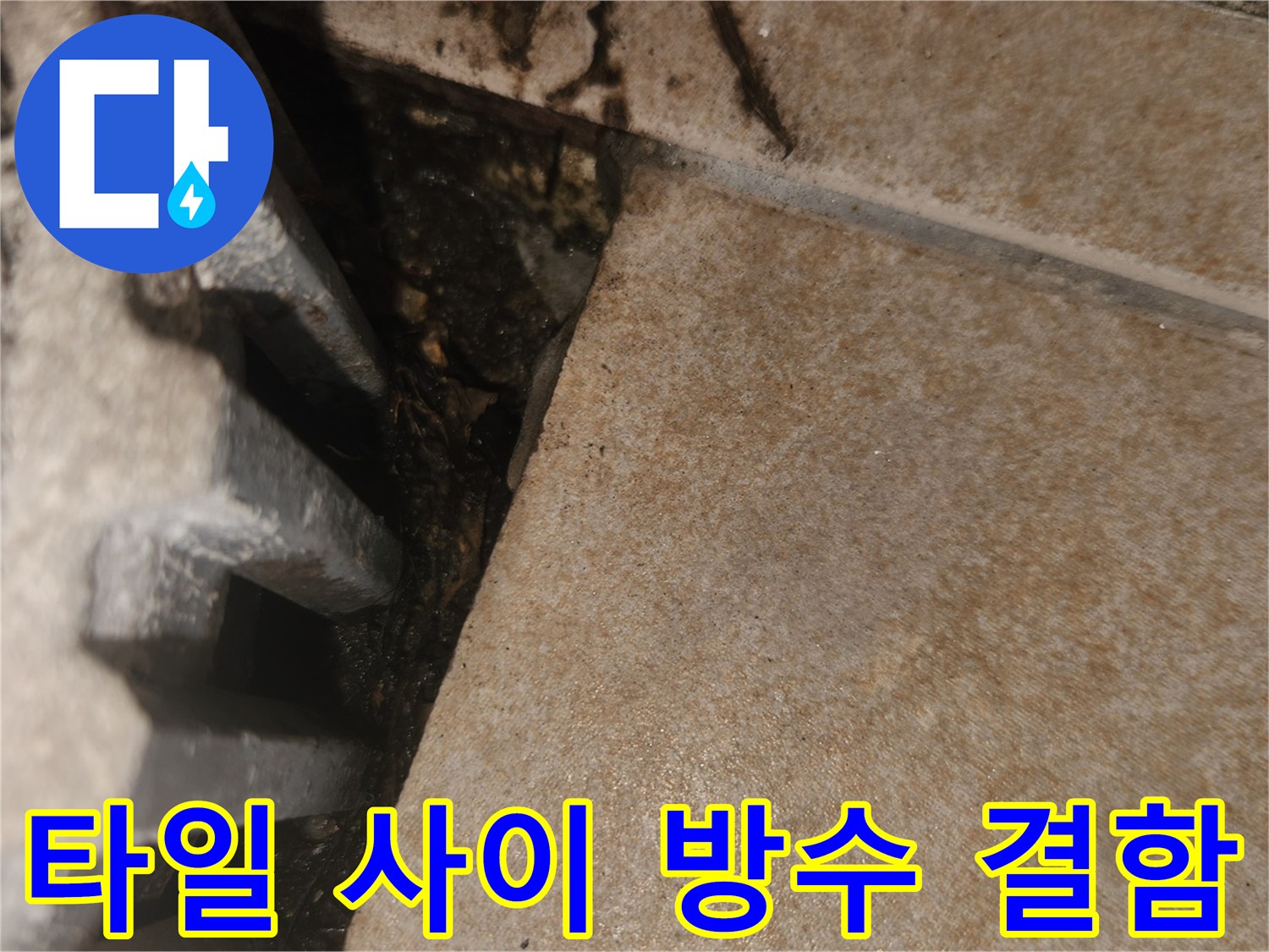 훼손된-배수구-주변-방수층-상태